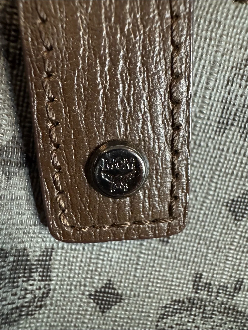 MCM Gray Monogram Laptop Messenger Bag